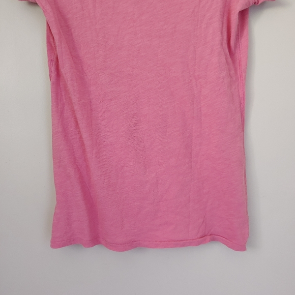 Aerie Graphic Tee V-neck T-Shirt Live Love Size Medium Pink - Picture 10 of 12